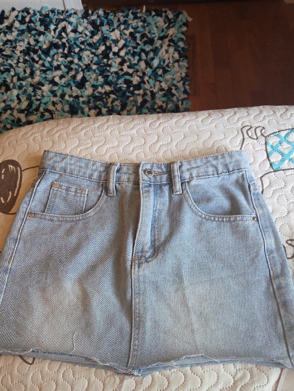 SHEIN light blue denim mini skirt
